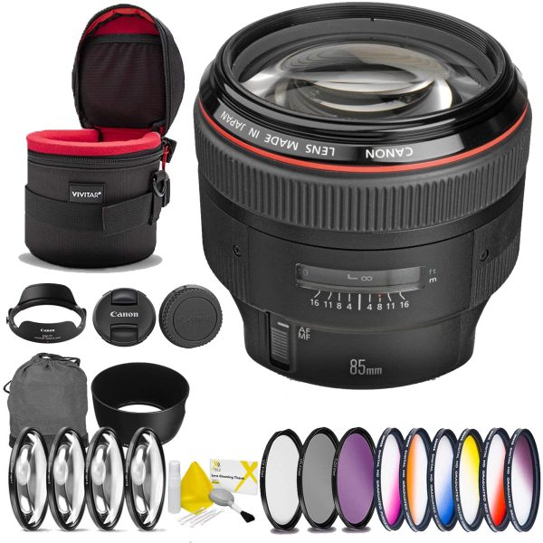 Canon EF 85mm f 1.2L II USM Lens with 72mm Filter Kit Bundle on Sale