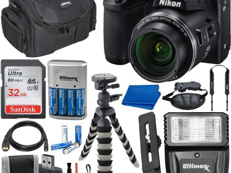 Nikon COOLPIX B500 Digital Camera W SanDisk Ultra 32GB SDHC Memory Card, Rechargeable Batteries & Charger, Digital Slave Flash & Much More Sale