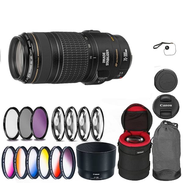 Canon 70-300mm f 4-5.6 EF IS USM Lens With Professional Case for the lens and More Sale