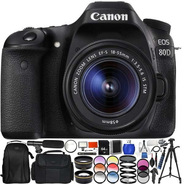 Canon Eos 80D DSLR Camera with 18-55mm Lens - Pro Bundle Online now