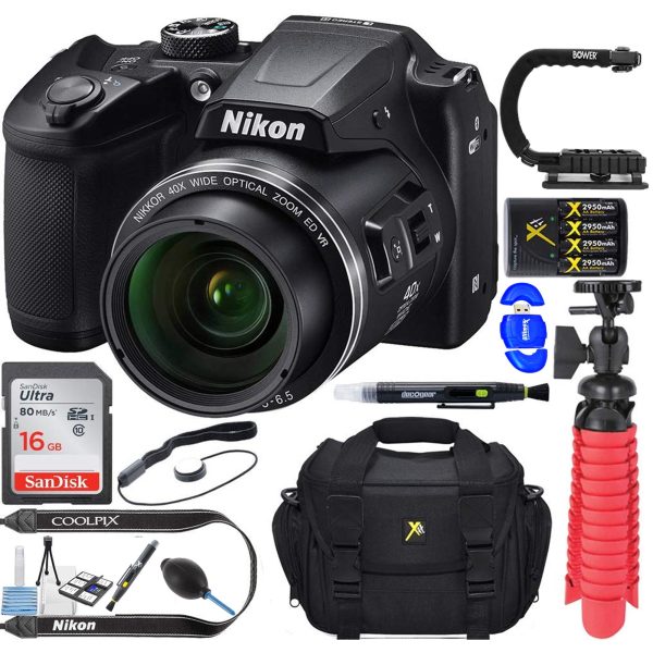 Nikon COOLPIX B500 16MP 40x Optical Zoom Digital Camera w  Wi-Fi | 16GB SDHC Accessory Bundle (Black) Fashion