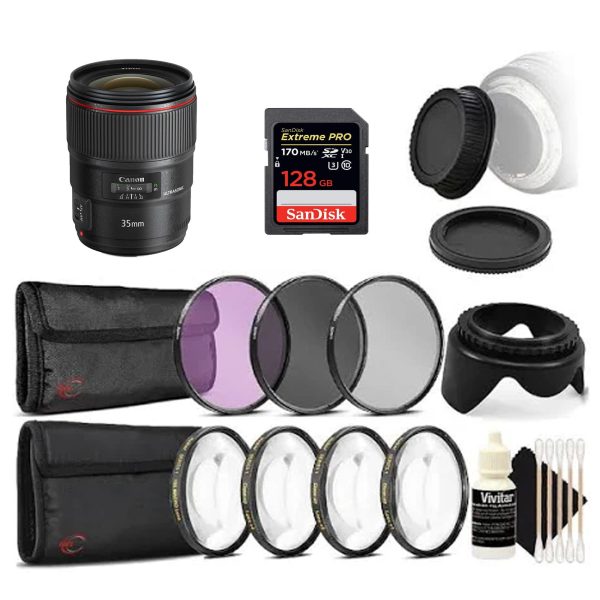 Canon EF 35mm f 1.4L II USM Lens Deluxe Bundle Supply