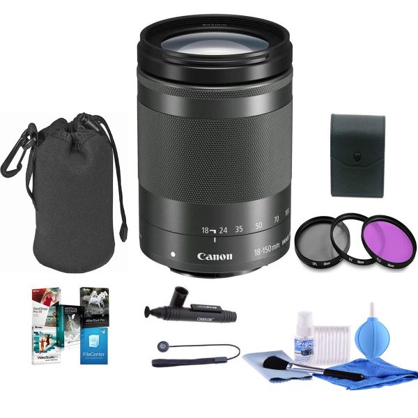 Canon EF-M 18-150mm f 3.5-6.3 IS STM Lens - with Premium Accessory Bundle Supply