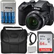 Nikon COOLPIX B500 Digital Camera Starter Bundle Includes, Camera Case, 64GB Ultra Memory Card, 4AA Rechargeable Batteries and More Sale