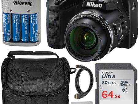 Nikon COOLPIX B500 Digital Camera Starter Bundle Includes, Camera Case, 64GB Ultra Memory Card, 4AA Rechargeable Batteries and More Sale