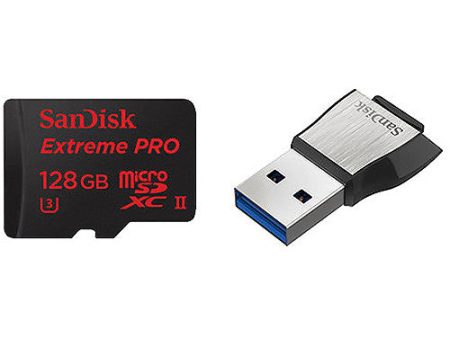 SanDisk 128GB Extreme PRO UHS-II microSDXC Memory Card with USB 3.0 Adapter Online Sale