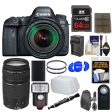 Canon EOS 6D Mark II DSLR Camera & EF 24-105mm IS STM + 75-300mm III Lens + 64GB Card + Backpack + Flash + Battery Charger + Filters Kit Bundle Fashion