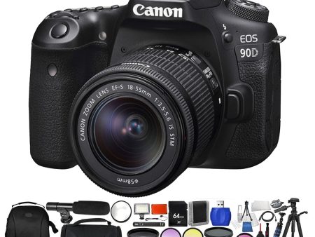 Canon EOS 90D DSLR Camera with 18-55mm Lens Pro Essential Bundle For Sale