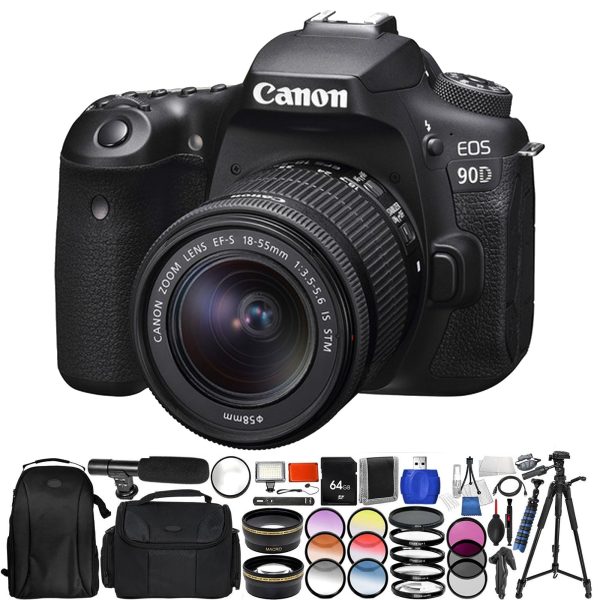 Canon EOS 90D DSLR Camera with 18-55mm Lens Pro Essential Bundle For Sale